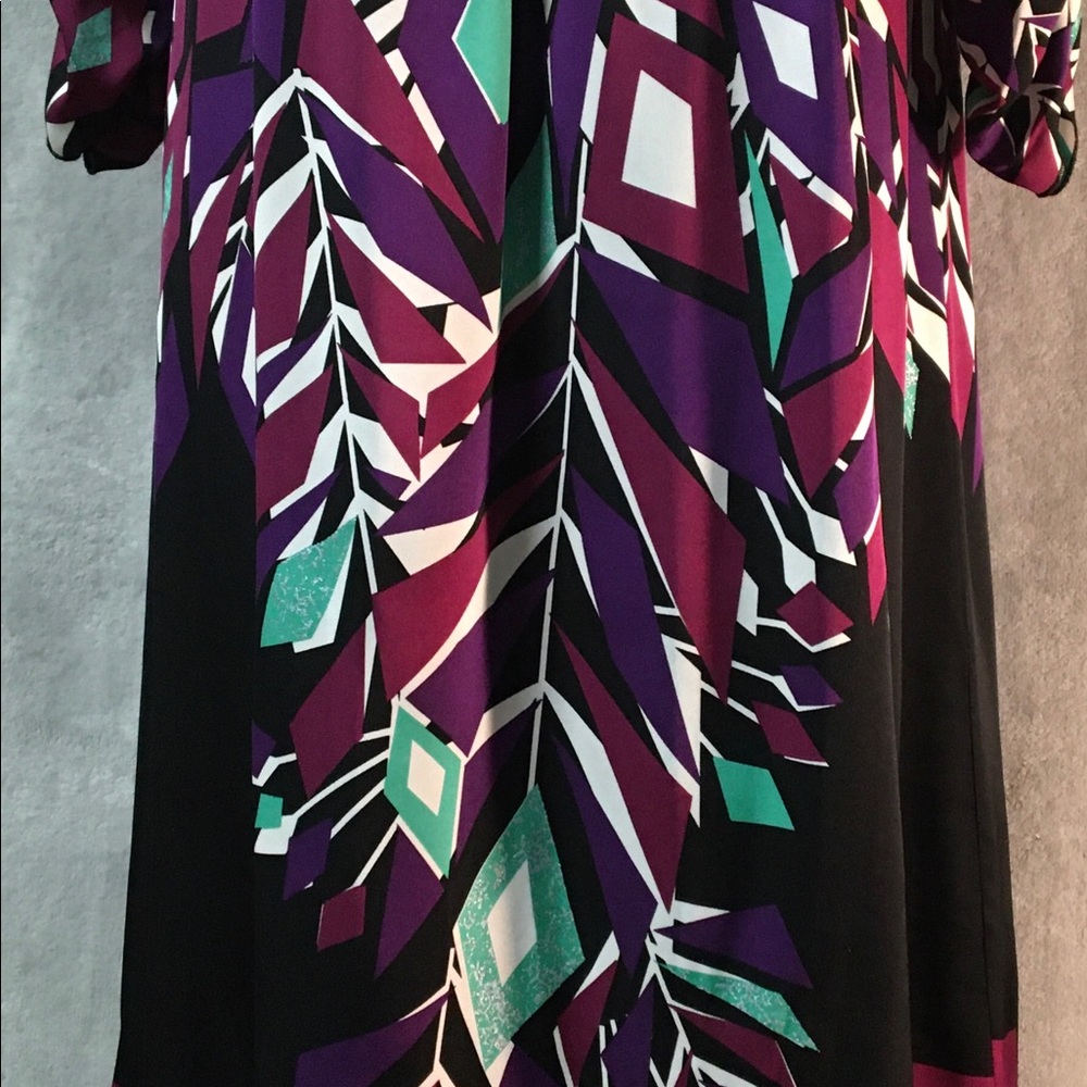 Elie Tahari Silk Tunic Dress Purple Black Medium - Picture 4 of 8